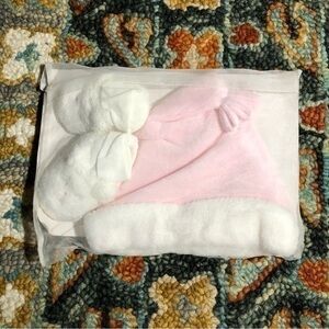 Vintage Baby Gap Santa Velour Hat and Booties Set NWT